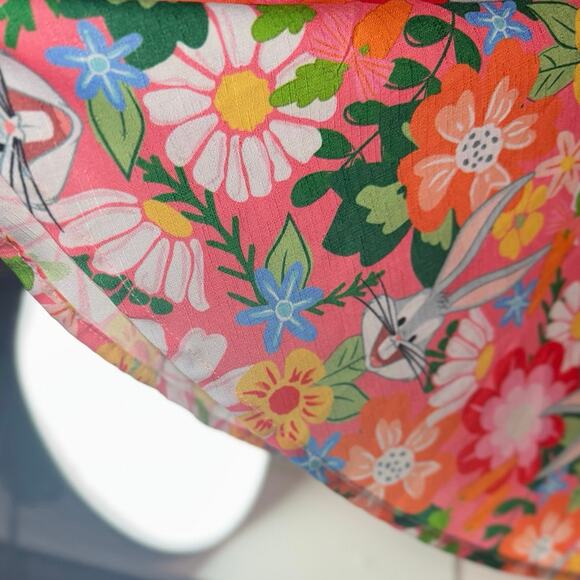 Looney Tunes x Unique Vintage Collaboration 2XL Bugs Bunny Gingham Floral Dress - Picture 5 of 8